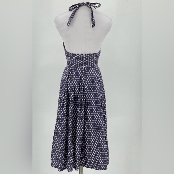 J. Crew Factory Backless Navy Dress with White Dots trend! - Picture 4 of 8